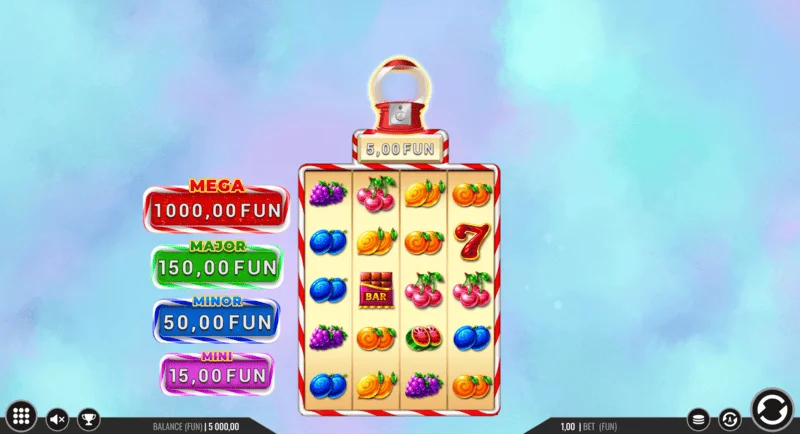 Sweet Candy Cash Stash - spelscherm met rollen en bedieningselementen